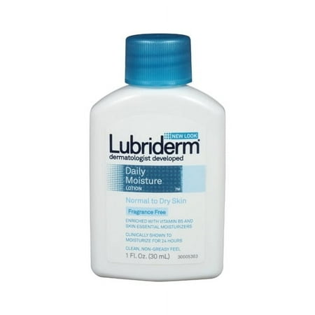 Lubriderm Daily Moisture Body Lotion Fragrance Free, 1 Oz, 3 Pack
