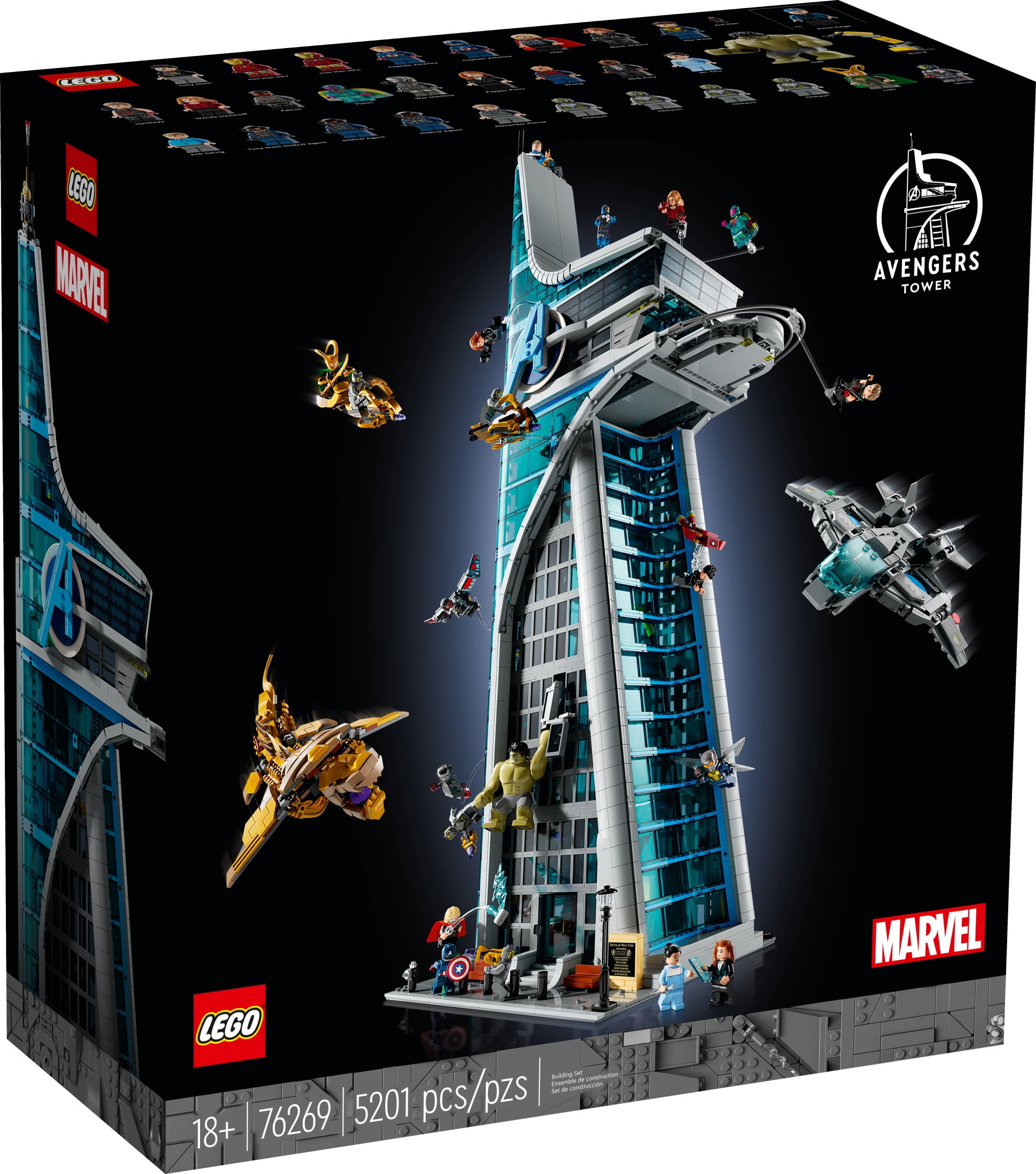 LEGO Marvel Avengers Tower Building Kit, Detailed Recreation of the Iconic HQ Featuring Classic Movie Scenes, 31 Figures and Accessories, Gift for Marvel Fans and Model-Makers, 76269