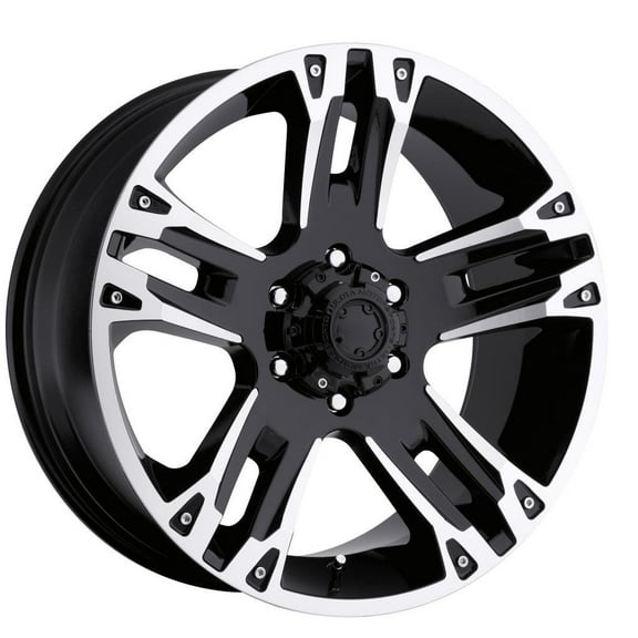ULTRA 235b maverick 18x9 12et 106.10mm gloss black diamond cut clear coat wheel Fits select: 1999-2020 CHEVROLET SILVERADO, 2019-2020 RAM 1500