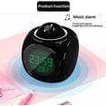 thumbnail image 3 of Child White Projection Digital Weather LCD Clock Bell Alarm Display Backlight Projector Home Clock Timer Adult White Toy Poodle on Selective Focus, 3 of 5
