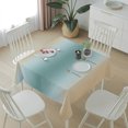 thumbnail image 6 of Turquoise Khaki Ombre Table Cloth Waterproof Tablecloths, Modern Abstract Art Gradient Tablecloth Dining Table Cover for Kitchen Party Tabletop Outdoor, Square Tablecloth 54x54 Inch, 6 of 9