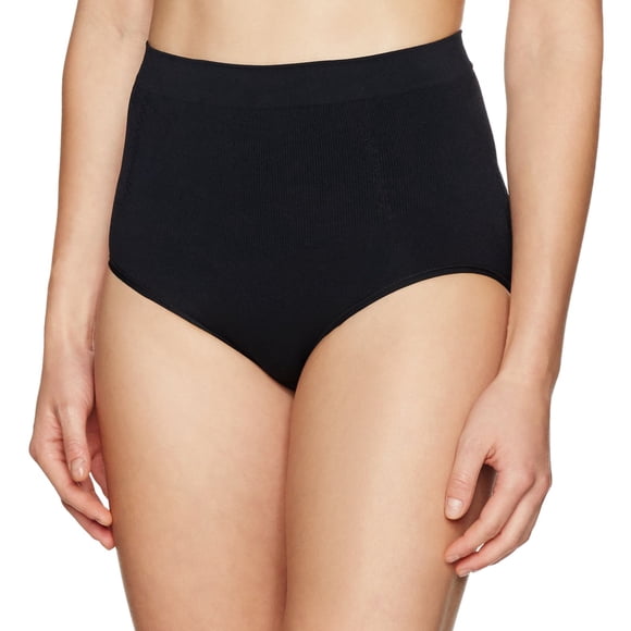 Belvia Comfia Tummy Control Shaping Brief Underwear-Black/Nude 2Pack (Pequeño) Belvia comfiabrief2packblcknudesmall