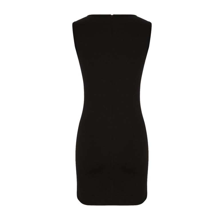 Daiosportswear Summer Dresses for Women Women's-neck Sleeveless Artificial Wrap Pleated Tight Casual Party Cocktail Dress Sleeveless-neck Knee Length
