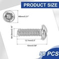 thumbnail image 2 of Uxcell Pan Head Machine Screws, 304 Stainless Steel Round Head Screws for Cabinet 50 #8-32 x 1/2", 2 of 7