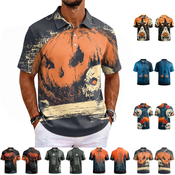 LRGSHF Halloween Costumes Vintage Horror T Shirt for Men Skeleton Graphic Tees for Adult 2026 Fall Spooky Season