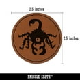 thumbnail image 2 of Creepy Scorpion Bug Creature 2.5" Faux Leather Round Engraved Iron-On Patch - Brown, 2 of 6
