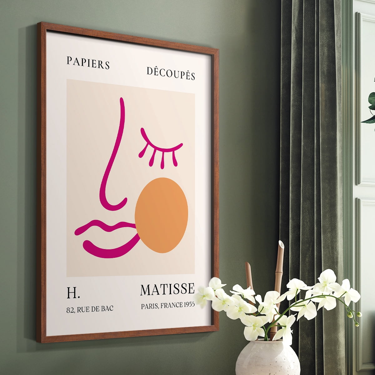 Matisse CLXV Framed Print in Brown Solid Wood 8 x 10 Framed Print