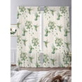 thumbnail image 3 of Green Hummingbird Sheer Curtains 2 Panels Set Summer Animal Garden Flower Leaf Linen Texture Sheer Window Curtains Light Filtering Rod Pocket Voile Drapes for Bedroom Living Room 52"X96", 3 of 8