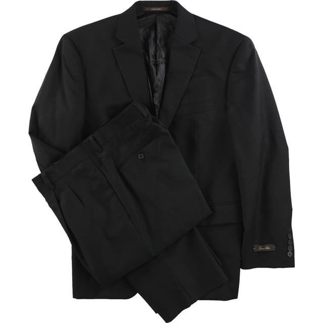 Tasso Elba Traje formal profesional de dos botones para hombre, negro, 40 corto / 34W x 38L