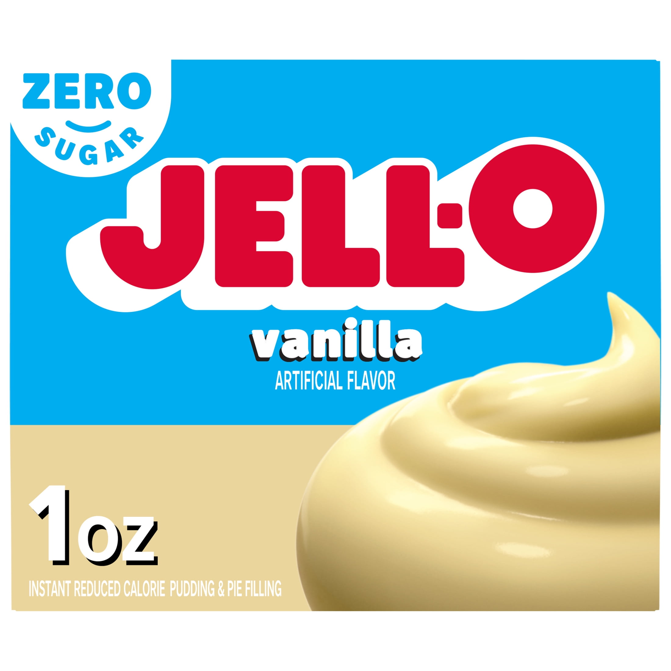 (8 pack) Jell-O Vanilla Zero Sugar Instant Reduced Calorie Pudding & Pie Filling Mix, 1 oz. Box