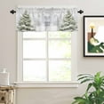 thumbnail image 2 of Winter Pine Tree Valances for Windows Snowflakes Christmas Tree Plant Rod Pocket Curtain Valance Window Treatment Short Curtains for Kitchen Living Room, 54"x18", 2 of 5