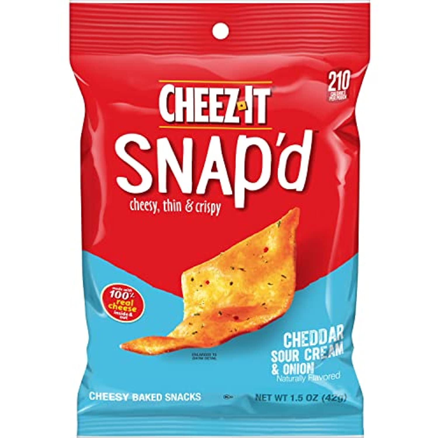 CheezIt Snapd, Cheesy Baked Snacks, Cheddar, Sour Cream, And Onion, 3