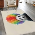 thumbnail image 2 of 3'x5' Rug for Living Room Bedroom, Funny Panda Washable Area Rugs Non-Slip Carpet Mats, Rainbow Abstract Animals Indoor Low Pile Area Rug Runner for Kitchen, Mudroom, 2 of 8