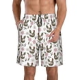 thumbnail image 2 of Uemuo Flowe Rooster Pattern Men's Swim Trunks Hawaiian Beach Bathing Suit Swimsuits Beach Quick-Dry Shorts with Pockets-Small, 2 of 9