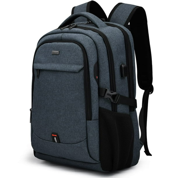 Mochila de viaje para portátil DUSLANG, resistente al agua, 17 pulgadas, gris oscuro
