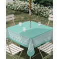 thumbnail image 3 of Square Outdoor Tablecloth with Umbrella Hole Bluish Green Greek Key Outside Table Cloth Waterproof Patio Table Cover Geometric Greece Ancient Farmhouse Geo Zipper Tablecloths for Picnic 60x60 Inch, 3 of 8