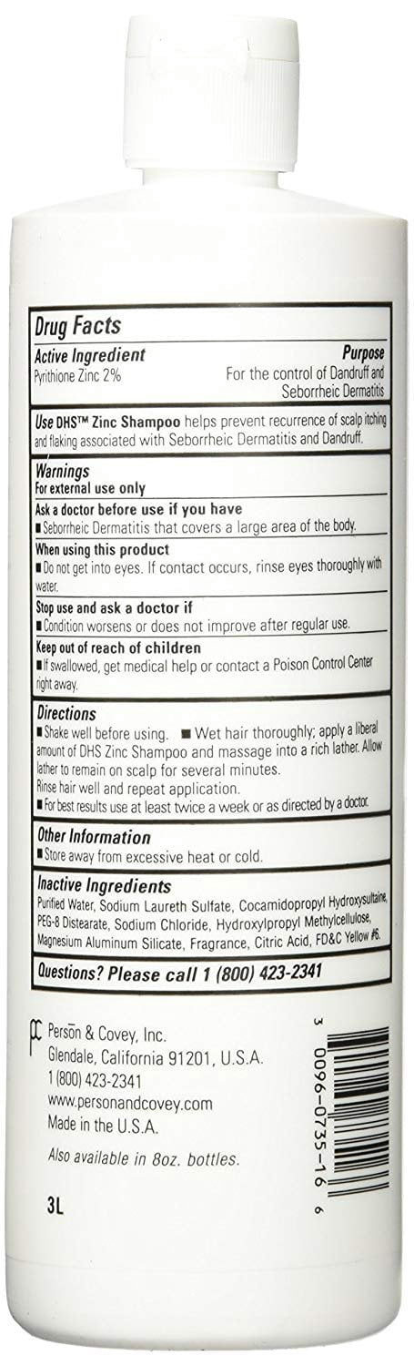 Zinc Shampoo, Dhs 16oz