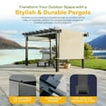 thumbnail image 2 of New Yard Outdoor Pergola with Adjustable Canopy, Heavy-Duty Aluminum Frame, Rustproof & Weather-Resistant, Modern Patio Shade for Gardens, Decks, and Backyard (10x16), 2 of 9