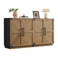 thumbnail image 4 of Bingirl Buffet Bahut de Style Ferme Moderne : Rangement avec Portes et Tablettes Ajustables, Design Cannelé pour Cuisine, Bar à Café, 4 of 7