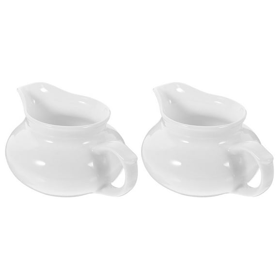 LEXSOMEO 2 pcs Ceramic Gravy Boat Portable Sauce Dispenser Kitchen Gravy Dispenser with Handle