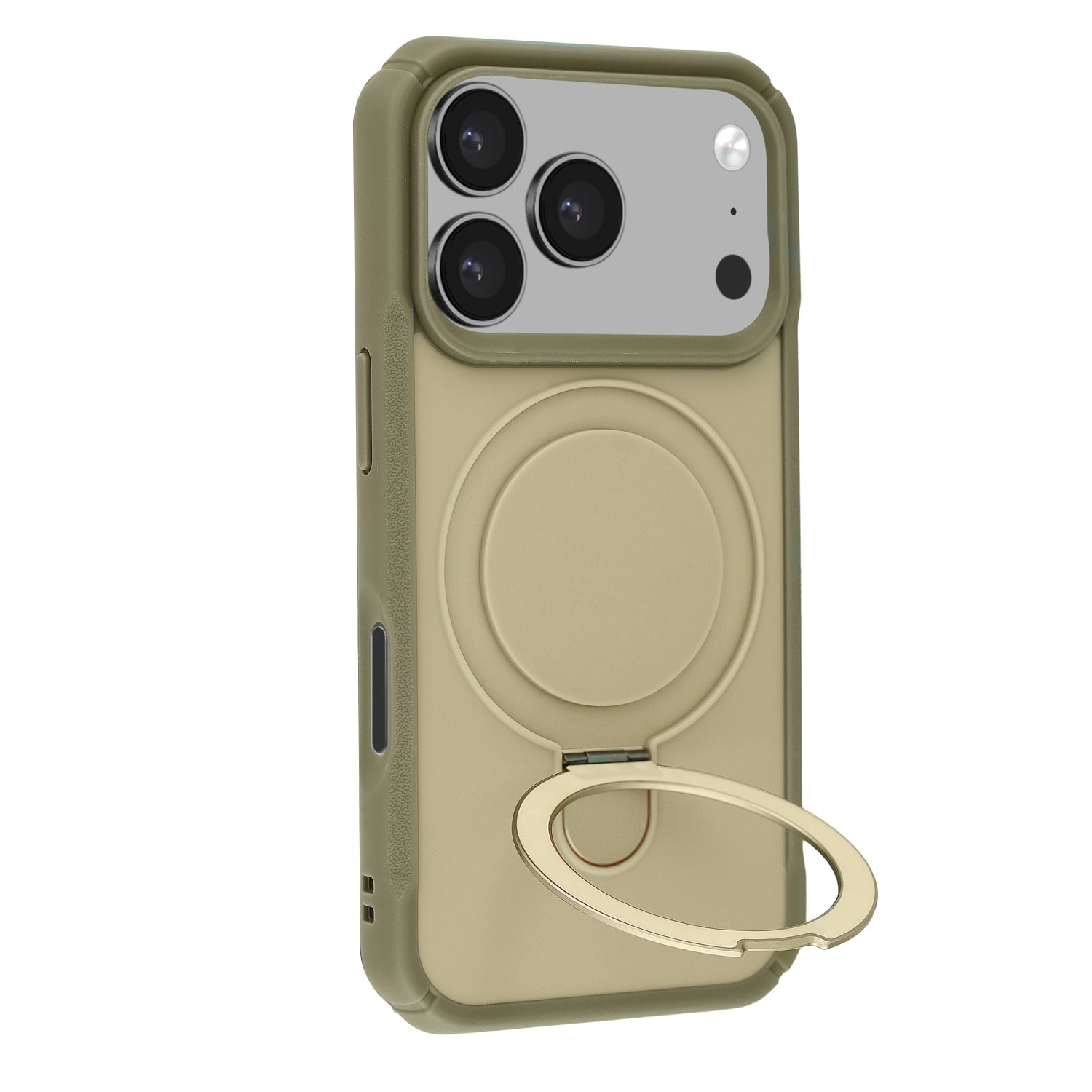 Magnetic Kickstand Protective Case for iPhone 17 Pro Max - Khaki