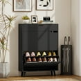 thumbnail image 2 of HOMCOM Armoire à Chaussures Étroite Armoire de Rangement pour Chaussures avec 2 Tiroirs Basculants, Noir, 2 of 10