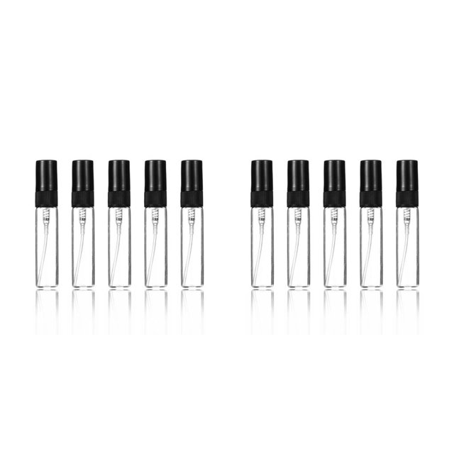 Vogacara 5 piezas de botella rociadora, accesorio de almacenamiento de muestras, contenedor de subpaquete, botellas líquidas, atomizadores de Negro Pulverizador negro de 5ml 2piezas