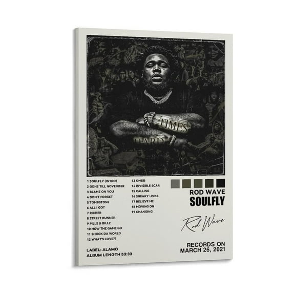 Rod Wave Music Artist Album Cover Poster For Bedroom Kitchen Bathroom Living Room Office Decor