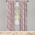 thumbnail image 3 of Ambesonne Floral Curtains, Japanese Blossom Sketch Art, Pair of 28"x63", Warm Taupe Mauve Taupe, 3 of 5