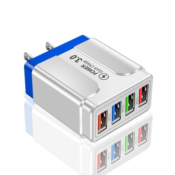 Cargador rápido USB 5.1A Carga rápida 4.0 3.0 Pared universal 4 puertos Carga rápida para iPhone 12 X Cargadores de teléfonos móviles Samsung Tan Jianjun unisex