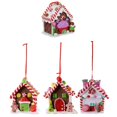 thumbnail image 4 of 4Pcs Maison de Noël en Forme de Parure Polymère Argile Artisanat Maison Modèle Décoration, 4 of 6