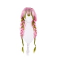 thumbnail image 1 of Peluca de cosplay de anime de 80 cm de largo trenzada rosa y verde para todos, 1 of 2