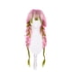 thumbnail image 1 of Peluca de cosplay de anime de 80 cm de largo trenzada rosa y verde para todos, 1 of 2