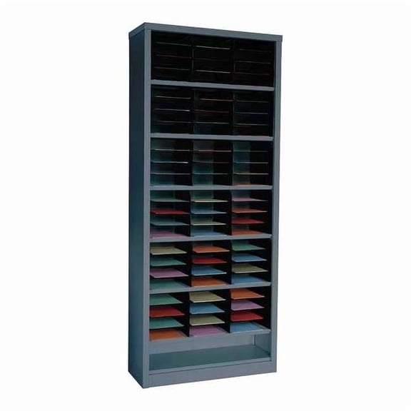Vertical Literature Organizer 72 Compartments, Gray 5CRY6