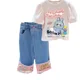 thumbnail image 5 of Pantalones vaqueros con Nudo de mariposa para niñas, pantalones largos de moda de corte recto de pierna ancha, pantalones vaqueros medianos y grandes para niños, 5 of 5