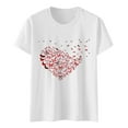 thumbnail image 4 of Womens Tops Love Butterfly Printed Short Sleeve Round Neck T Shirt Fashion Top Lightweight Soft Casual Summer Clothing 65% Cotton 35% Polyester 1Pc Xl Shirts for Women, 4 of 5
