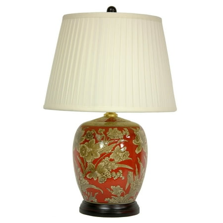 - Oriental Furniture Floral Bouquet Jar Table Lamp