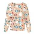 thumbnail image 1 of Cárdigan Navideño Para Mujer, Camisetas de Manga Larga, Túnica de Cuello Redondo Con Estampado Informal, Uniforme de Trabajo Con Blusa de Bolsillo Odeerbi ODB190982, 1 of 3