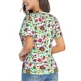 thumbnail image 3 of Xecao Paisley for Women's V-Neck T-Shirts-Elegant Half-Sleeve Tops Perfect for Summer-3X-Large, 3 of 5