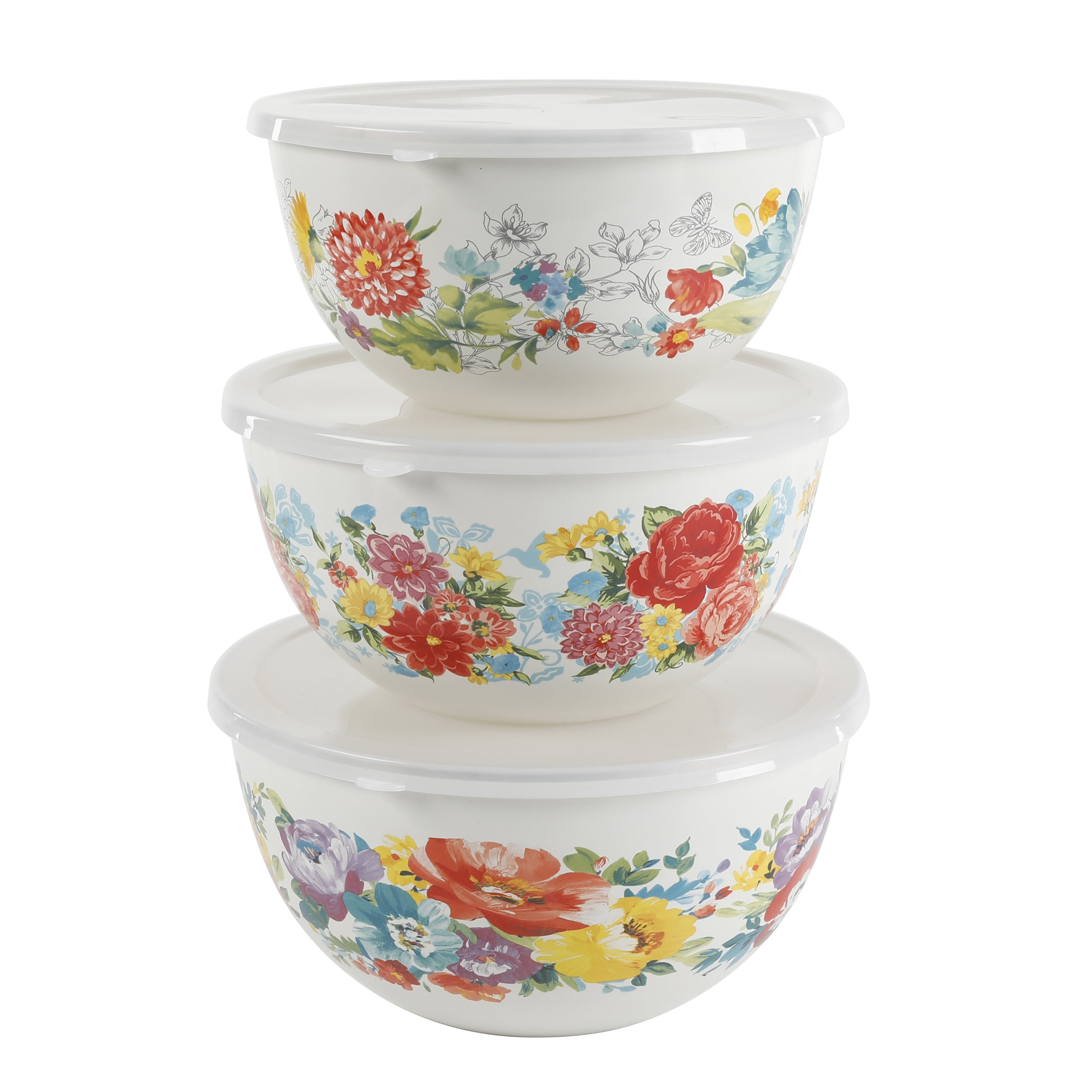 Details about   The Pioneer Woman Traveling Vines Melamine Mixing Bowl Set 10-Piece Set 
