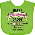 thumbnail image 3 of Inktastic Happy Birthday, Daddy Best Ever in Pink Boys or Girls Baby Bib, 3 of 4