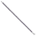 thumbnail image 2 of Sterling Silver Bracelet Gemstones February Women's Amethyst Round 4 mm 7 in and Diamond, 2 of 6