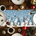 thumbnail image 5 of Blue Grey Christmas Dresser Scarf Farmhouse, Dining Table Decorations for Wedding/Parties, Snowman Xmas Tree Snowflake Winter Table Runner 48 Inches Long for Kitchen Dining, 13 x 48 In, 5 of 9