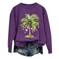 thumbnail image 1 of WEAIXIMIUNG Sweatshirts d'Automne pour Femmes Grande Taille Femmes Décontracté Noël Imprimé Cocotier Col Rond Manches Longues Sweatshirt, 1 of 4