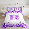 thumbnail image 2 of Erosebridal Letter Initial Bedding King Comforter Set,Monogrammed Personalized Bedding Sets King with Comforter,Flower Decor,Reversible,Super Cozy,3 Pieces, 2 of 8