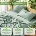 thumbnail image 6 of Sonoro Kate Luxury Bamboo Bed Sheet Set - Deep Pockets - 4 Piece, King, Spa Blue, 6 of 7