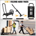 thumbnail image 3 of Folding Hand Truck with 4-Wheel Mode, 2 in 1 Collapsible Push Cart & Fold-Up Toe Plate – 300lbs Heavy Duty Dolly Pull Cart with Wheels Portable Hand Truck for delivery, Warehouse & Moving, 3 of 9
