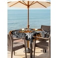 thumbnail image 3 of Outdoor Tablecloth with Umbrella Hole for Patio/Picnic/Party/Camping, Orange Black Flowers Waterproof Table Cloth Square Cover Washable, Abstract Botanical Floral Plant (54"x 54"), 3 of 8
