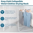 thumbnail image 2 of Easy-Fold Collapsible Clothes Drying Rack – Sturdy Metal Laundry Rack, Holds 40 lbs., Space-Saving Clothes Rack, Towel Rack, Foldable Laundry Drying Rack for Indoor/Outdoor Use – White, 2 of 6