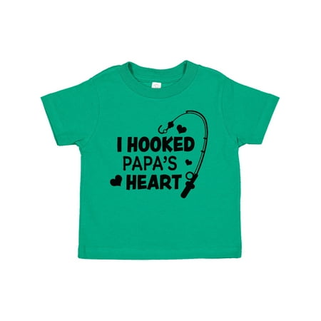 

Inktastic I Hooked Papa s Heart with Fishing Rod Gift Toddler Boy or Toddler Girl T-Shirt